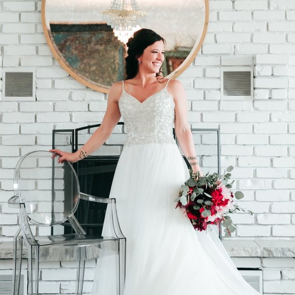 Custom Casablanca Wedding Dress - Picture 1 of 12